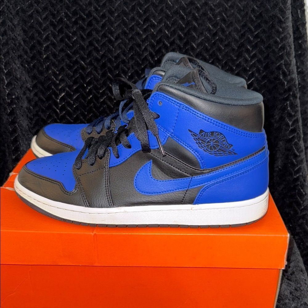 Air Jordan 1 Black and Blue Sneakers